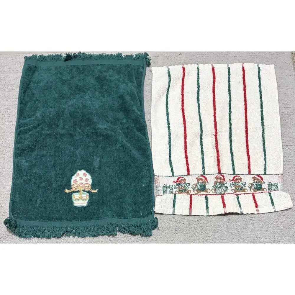 Decorative Christmas Hand Towel Lot of 12 Bath Kitchen Assorted Brands